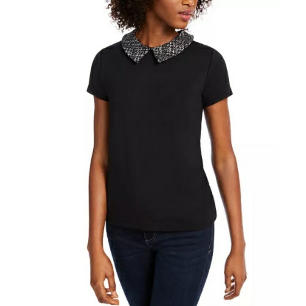 Maison Jules Contrast Collar Top